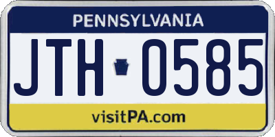 PA license plate JTH0585