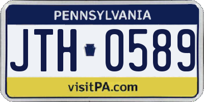 PA license plate JTH0589