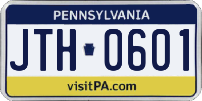 PA license plate JTH0601