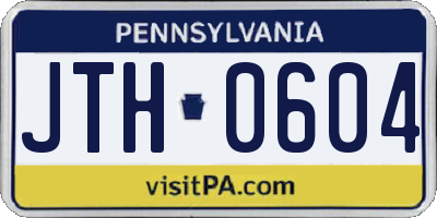 PA license plate JTH0604