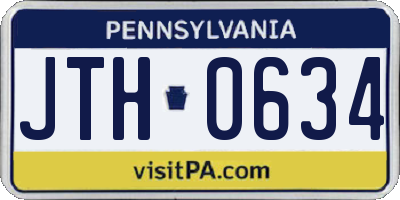 PA license plate JTH0634