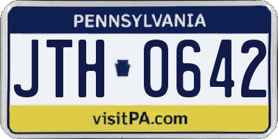 PA license plate JTH0642