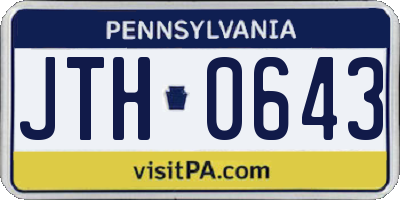 PA license plate JTH0643
