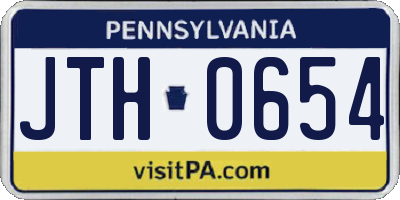 PA license plate JTH0654