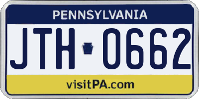 PA license plate JTH0662