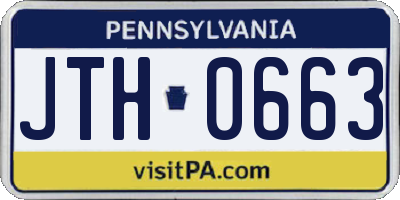 PA license plate JTH0663