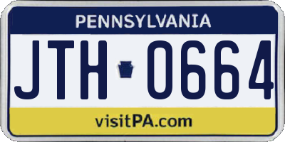 PA license plate JTH0664