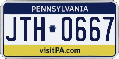 PA license plate JTH0667