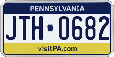 PA license plate JTH0682
