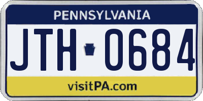 PA license plate JTH0684