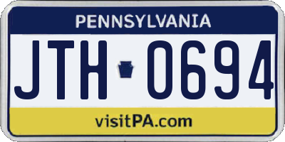 PA license plate JTH0694