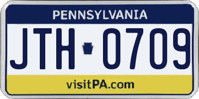PA license plate JTH0709