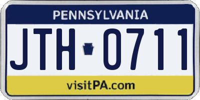 PA license plate JTH0711