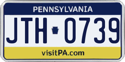 PA license plate JTH0739