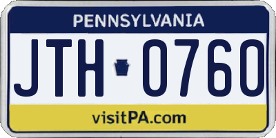 PA license plate JTH0760