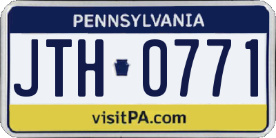 PA license plate JTH0771