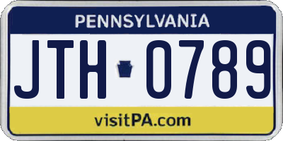 PA license plate JTH0789