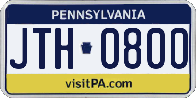 PA license plate JTH0800