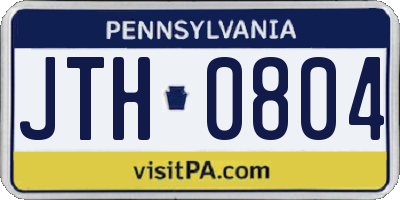 PA license plate JTH0804