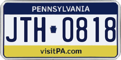PA license plate JTH0818