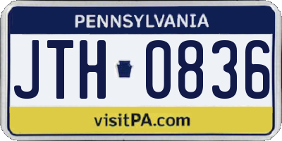 PA license plate JTH0836