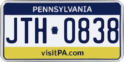 PA license plate JTH0838