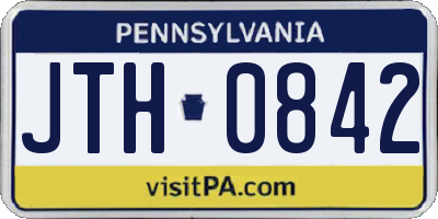 PA license plate JTH0842