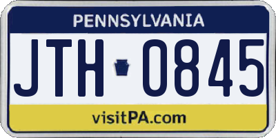 PA license plate JTH0845