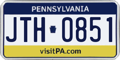 PA license plate JTH0851