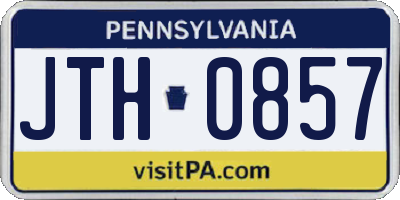 PA license plate JTH0857