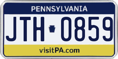 PA license plate JTH0859