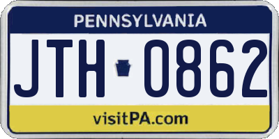 PA license plate JTH0862