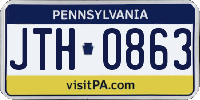 PA license plate JTH0863