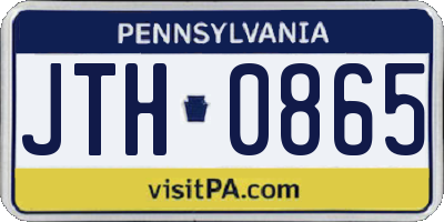 PA license plate JTH0865