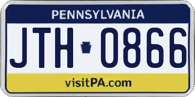 PA license plate JTH0866