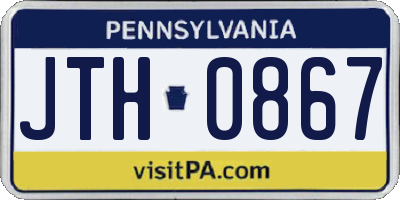 PA license plate JTH0867