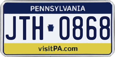 PA license plate JTH0868