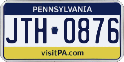 PA license plate JTH0876