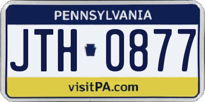 PA license plate JTH0877