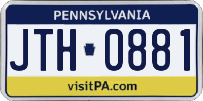 PA license plate JTH0881