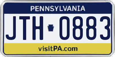 PA license plate JTH0883