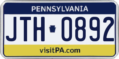 PA license plate JTH0892