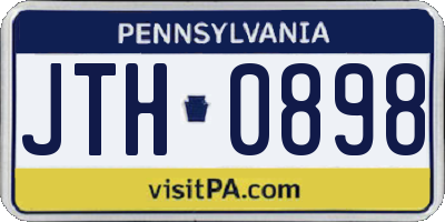 PA license plate JTH0898