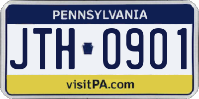 PA license plate JTH0901