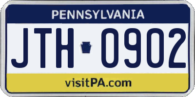 PA license plate JTH0902