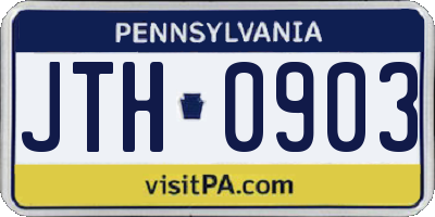 PA license plate JTH0903