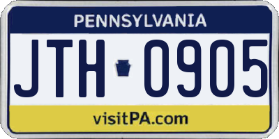 PA license plate JTH0905