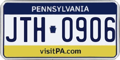 PA license plate JTH0906