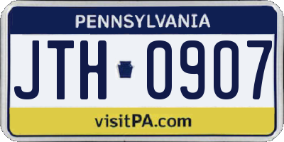 PA license plate JTH0907