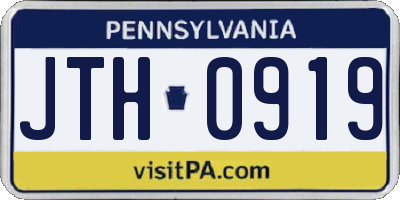PA license plate JTH0919